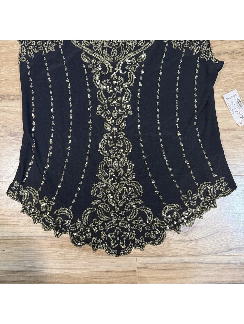 NWT Scalloped Black Whimsigoth Beaded Sleeveless Top Size Medium - Picture 6 of 8